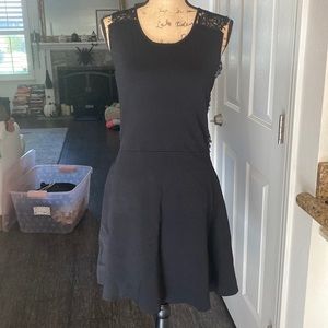 NWT Superdry Lace Detail Black Skater Dress Sz 10